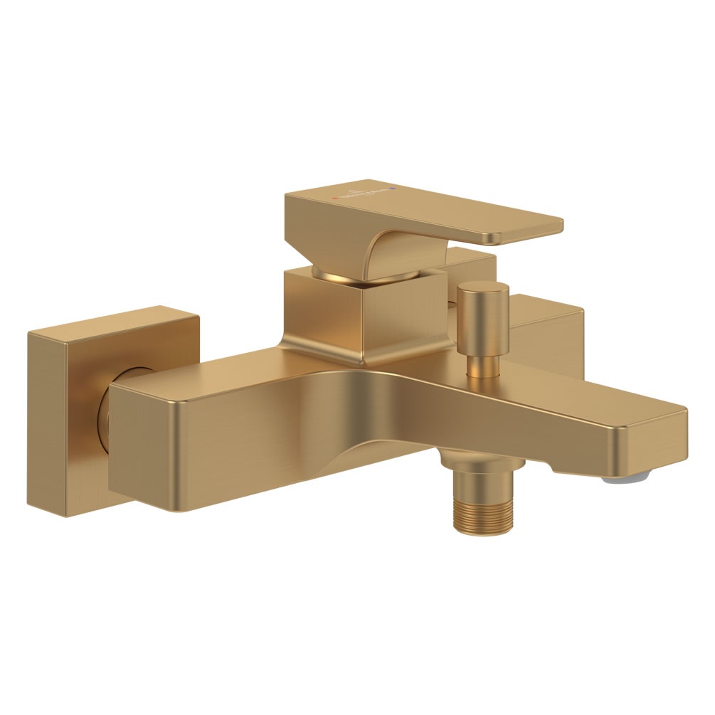Cutout image of Villeroy & Boch Architectura Brushed Gold Square Bath Shower Mixer